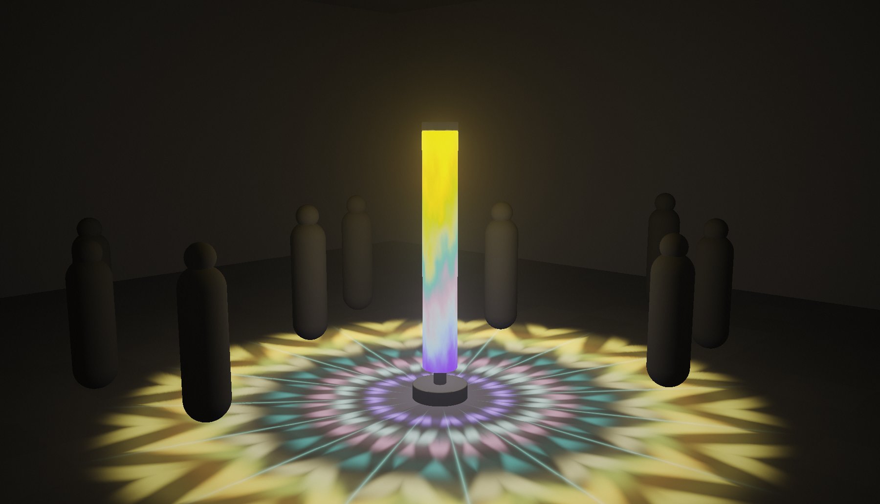 Sirene in the gallery room, 3D simulation